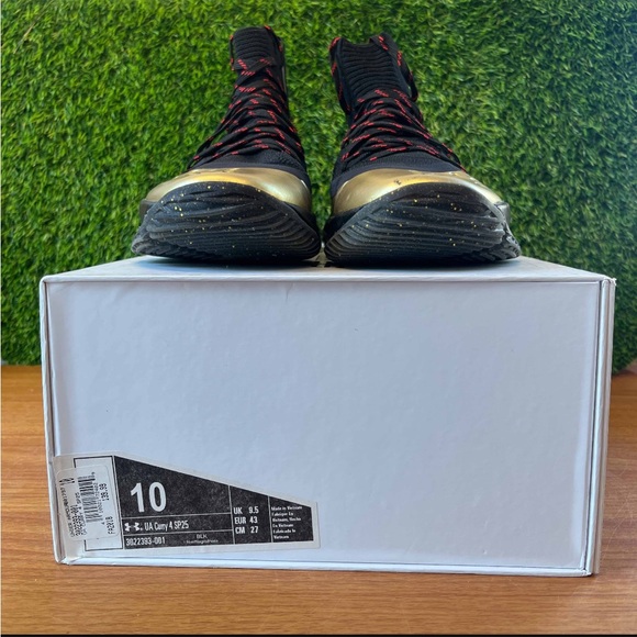 Under Armour Curry 4 x Shoe Palace 25th Anniversary Gold Black Red - Picture 9 of 13